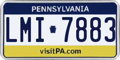 PA license plate LMI7883