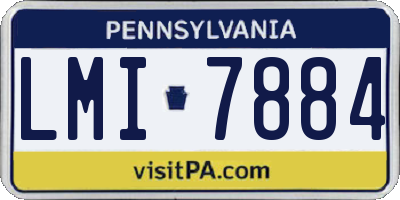 PA license plate LMI7884