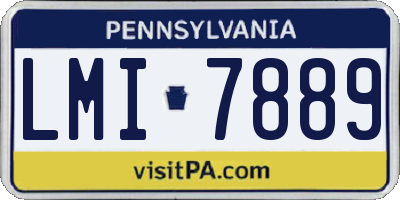 PA license plate LMI7889