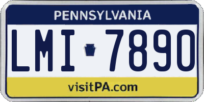 PA license plate LMI7890