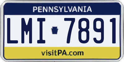PA license plate LMI7891
