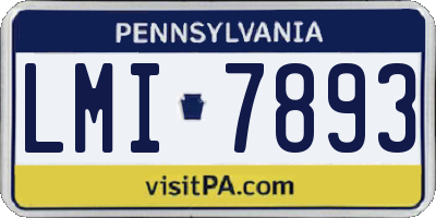 PA license plate LMI7893