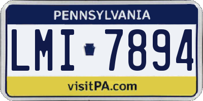 PA license plate LMI7894