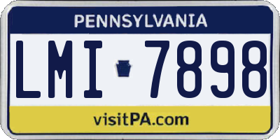 PA license plate LMI7898