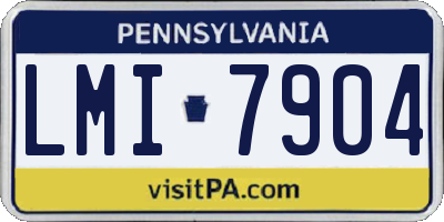 PA license plate LMI7904