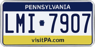 PA license plate LMI7907