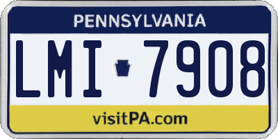 PA license plate LMI7908