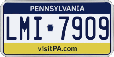 PA license plate LMI7909