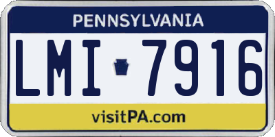 PA license plate LMI7916