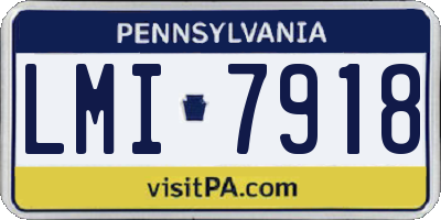 PA license plate LMI7918