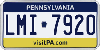 PA license plate LMI7920