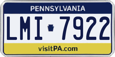 PA license plate LMI7922