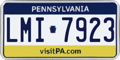 PA license plate LMI7923