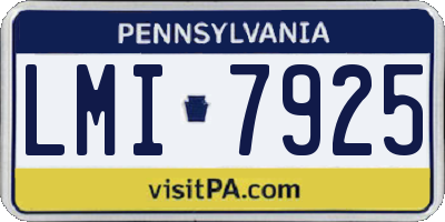 PA license plate LMI7925