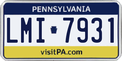 PA license plate LMI7931
