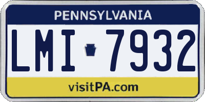 PA license plate LMI7932