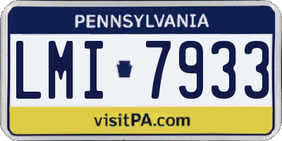 PA license plate LMI7933
