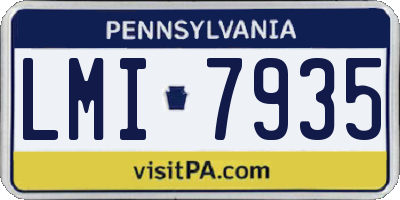 PA license plate LMI7935