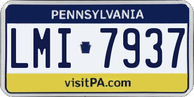 PA license plate LMI7937