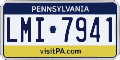 PA license plate LMI7941