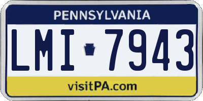 PA license plate LMI7943