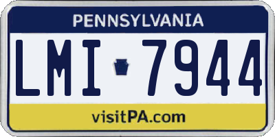 PA license plate LMI7944