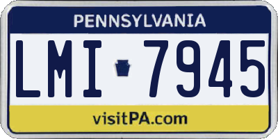 PA license plate LMI7945