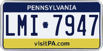 PA license plate LMI7947