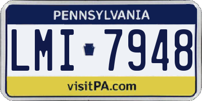 PA license plate LMI7948