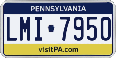 PA license plate LMI7950