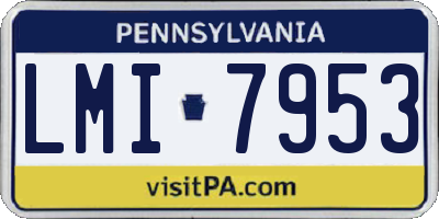PA license plate LMI7953