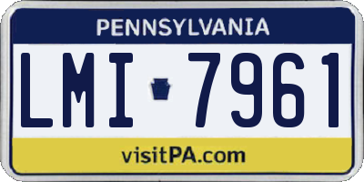 PA license plate LMI7961