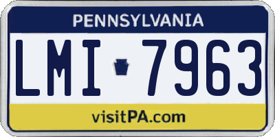 PA license plate LMI7963