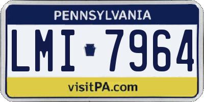 PA license plate LMI7964