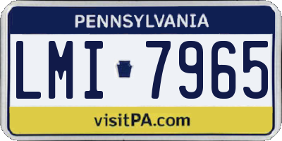 PA license plate LMI7965