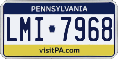 PA license plate LMI7968