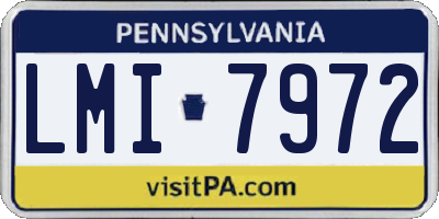 PA license plate LMI7972