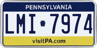 PA license plate LMI7974