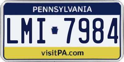 PA license plate LMI7984