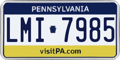 PA license plate LMI7985