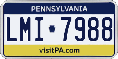 PA license plate LMI7988