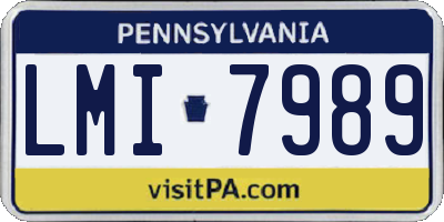 PA license plate LMI7989
