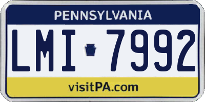 PA license plate LMI7992