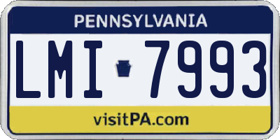 PA license plate LMI7993