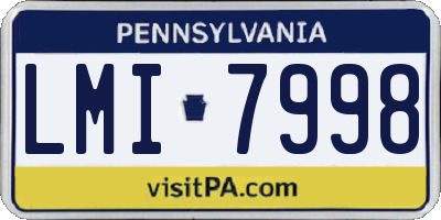 PA license plate LMI7998