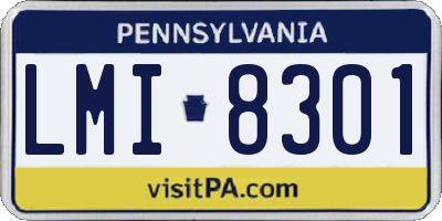 PA license plate LMI8301