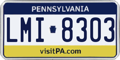 PA license plate LMI8303