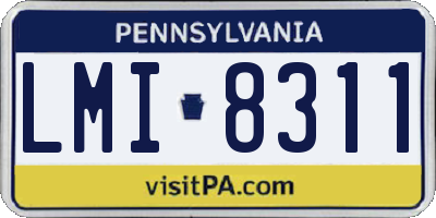 PA license plate LMI8311