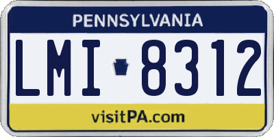 PA license plate LMI8312