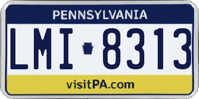PA license plate LMI8313